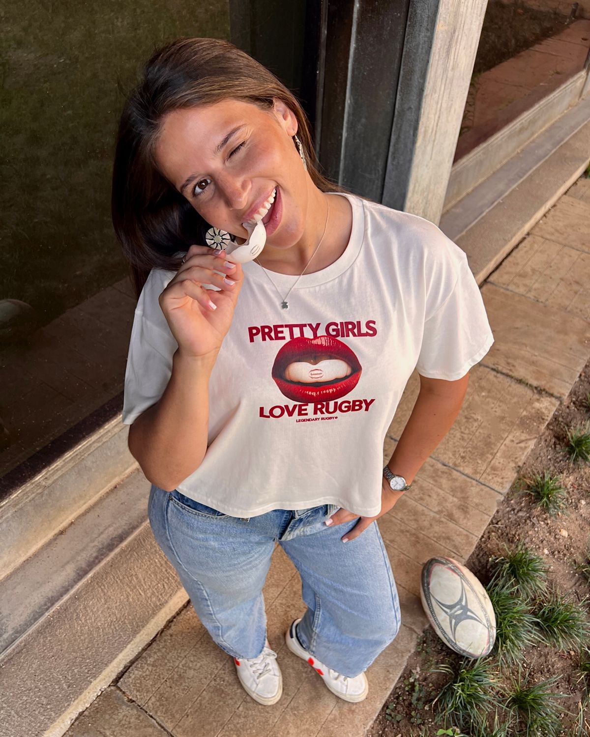 Pretty Girls Crop Top Off-White