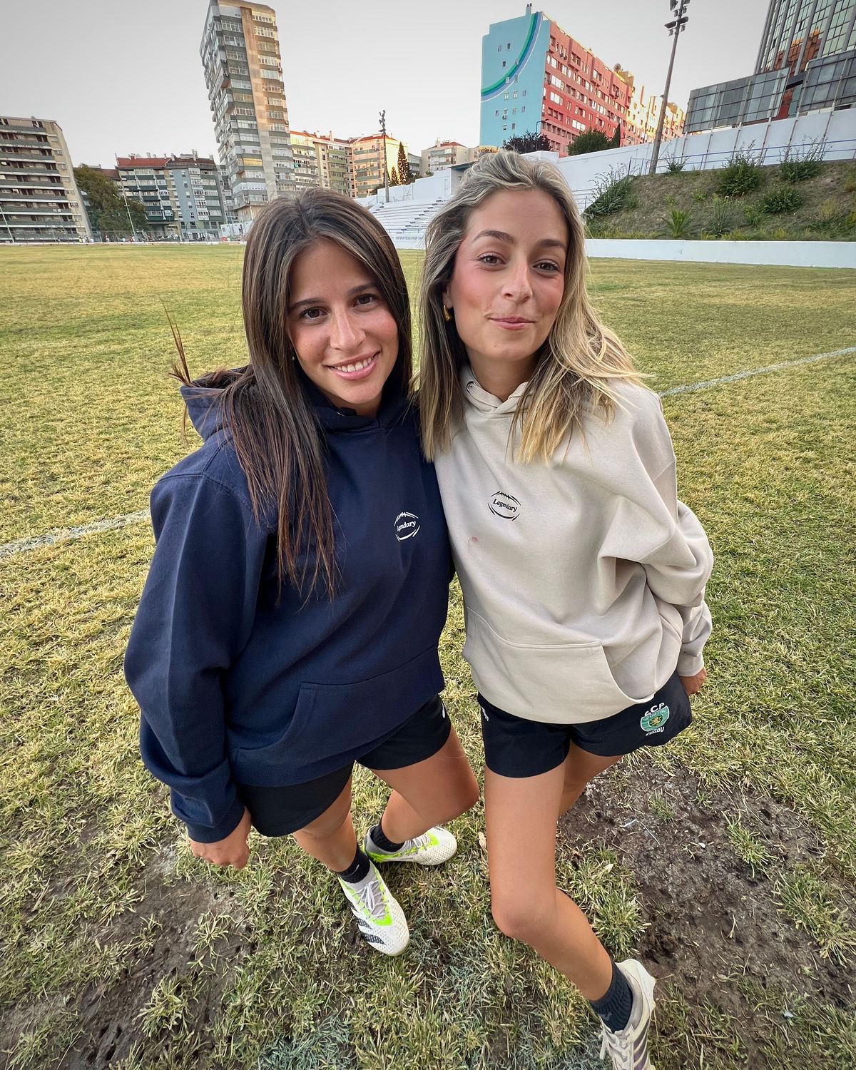 Hot Girls Play Rugby Hoodie Marshmallow