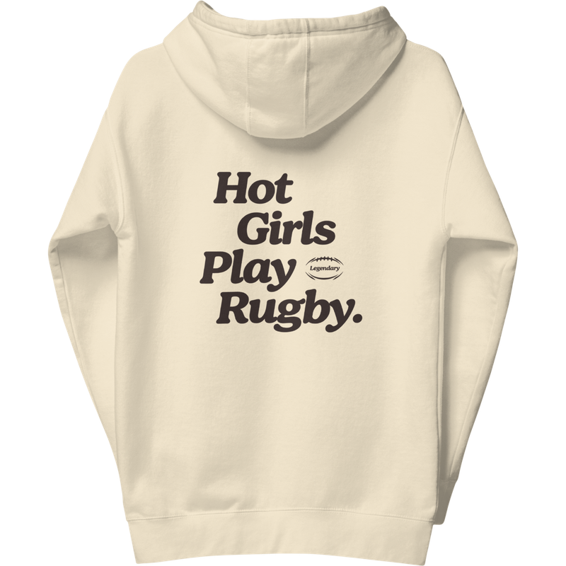 Hot Girls Play Rugby Hoodie Marshmallow