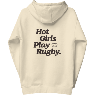 Hot Girls Play Rugby Hoodie Marshmallow