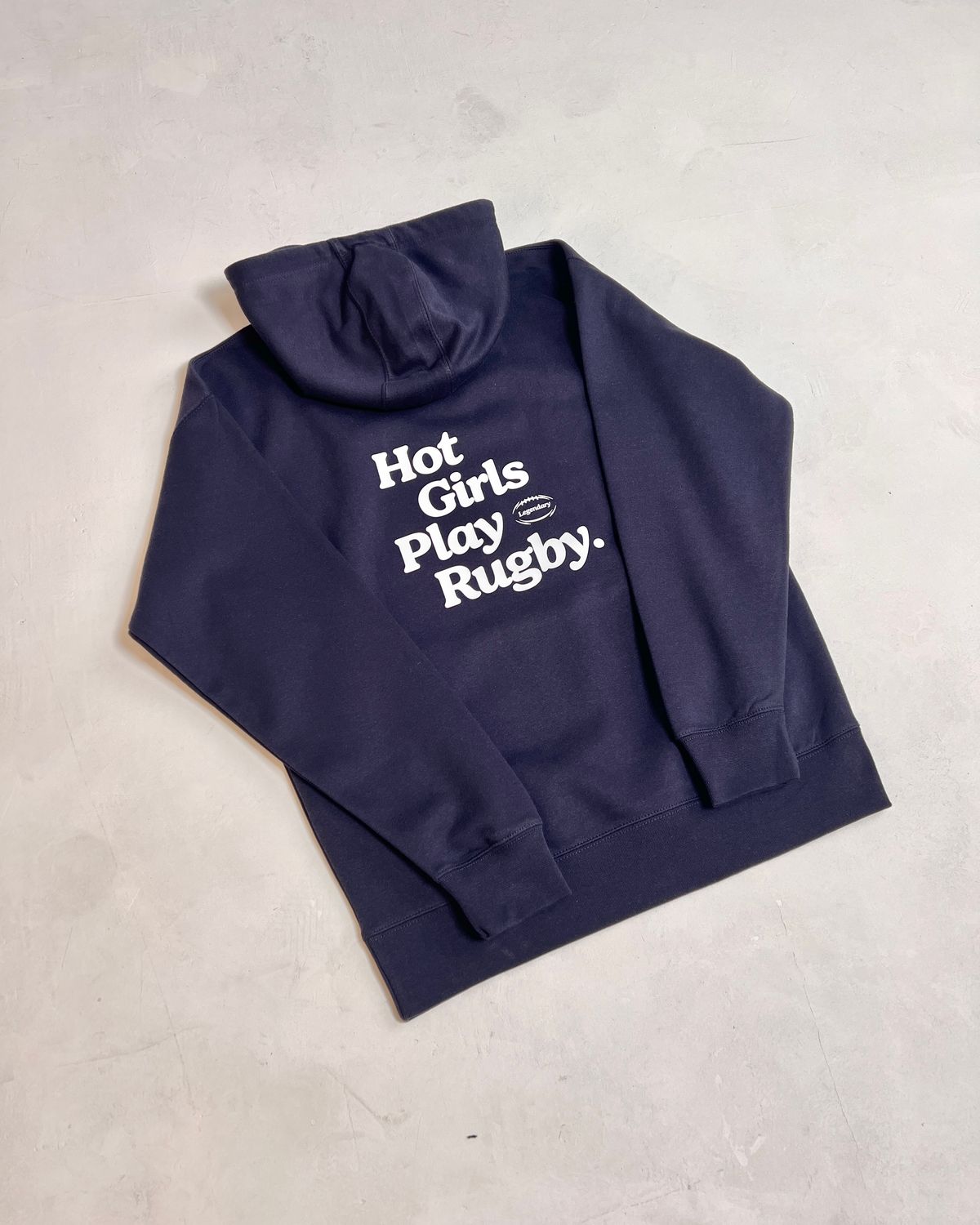 Hot Girls Play Rugby Hoodie Navy