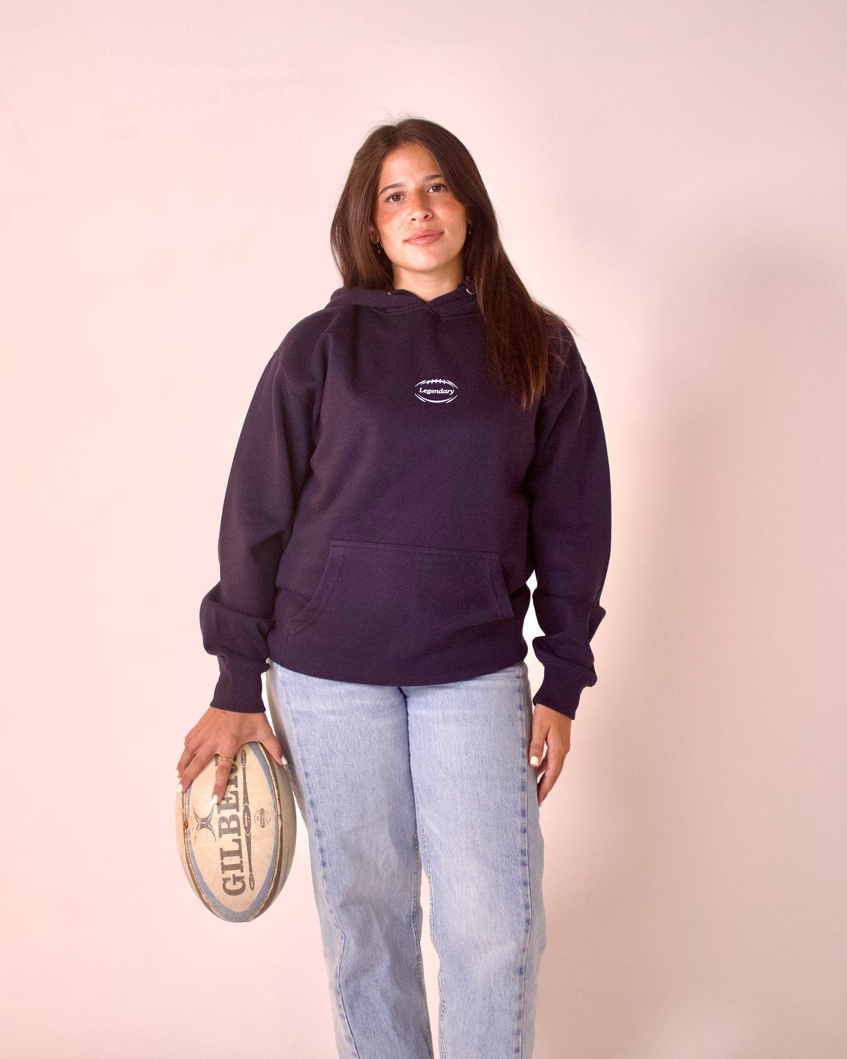 Hot Girls Play Rugby Hoodie Navy
