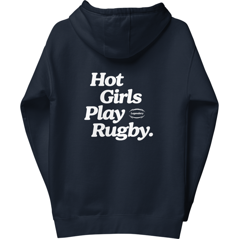 Hot Girls Play Rugby Hoodie Navy