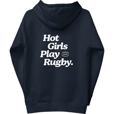 Hot Girls Play Rugby Hoodie Navy