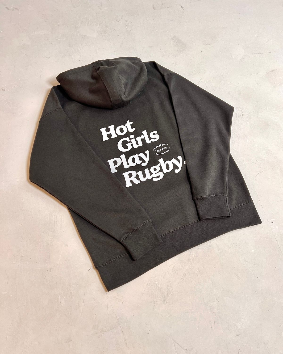 Hot Girls Play Rugby Hoodie Ash