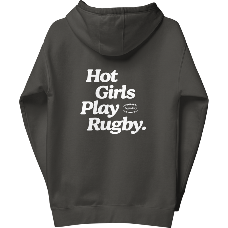 Hot Girls Play Rugby Hoodie Ash