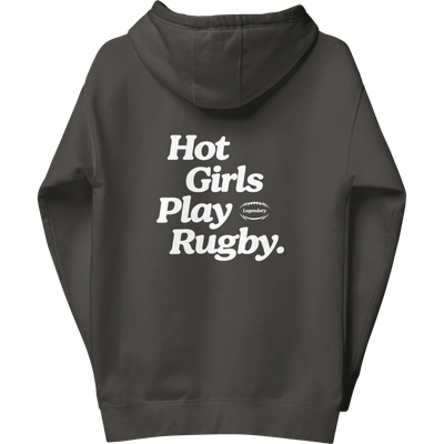 Hot Girls Play Rugby Hoodie Ash