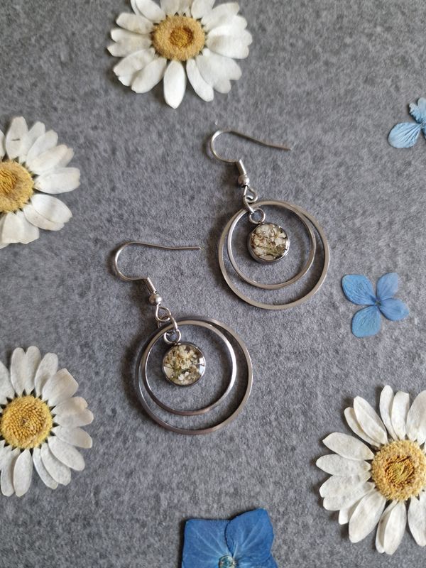 Orecchini pendenti doppio cerchio carota selvatica 