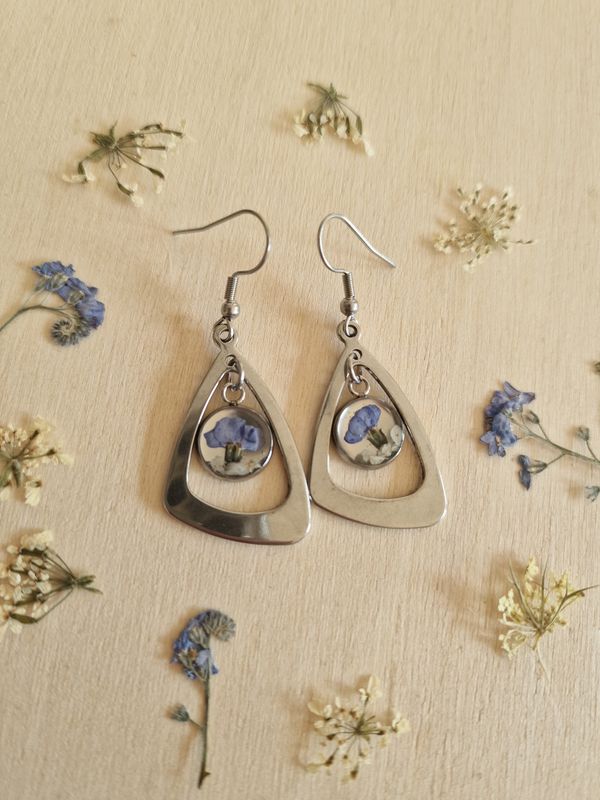 Orecchini nontiscordardime triangolo e cerchio