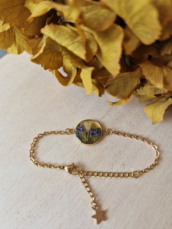 Scilla e statice  bracciale regolabile dorato