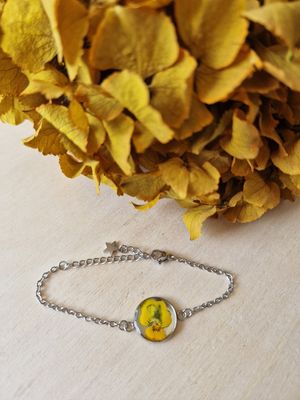 Bracciale acciaio violetta gialla 