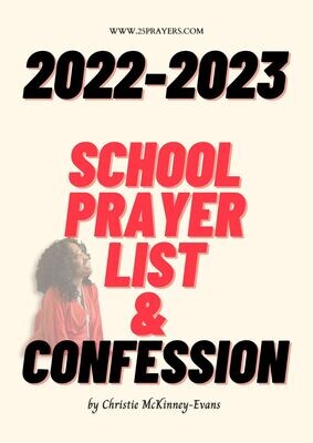 FREE 2022-2023 School Prayer List & Confession