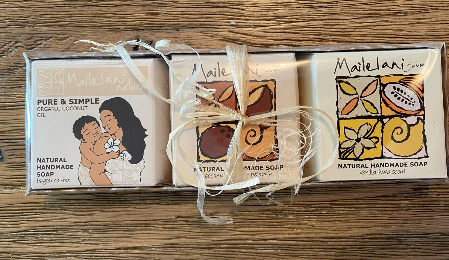 Soaps Gift Set: Fragrance-Free, Coconut & Coconut cream, Vanilla & Koko (cacao)