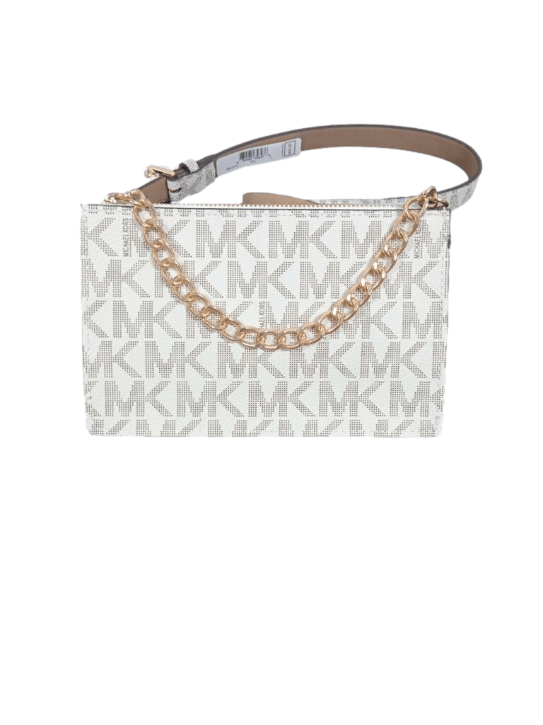 Michael Kors White & Brown Waist Purse
