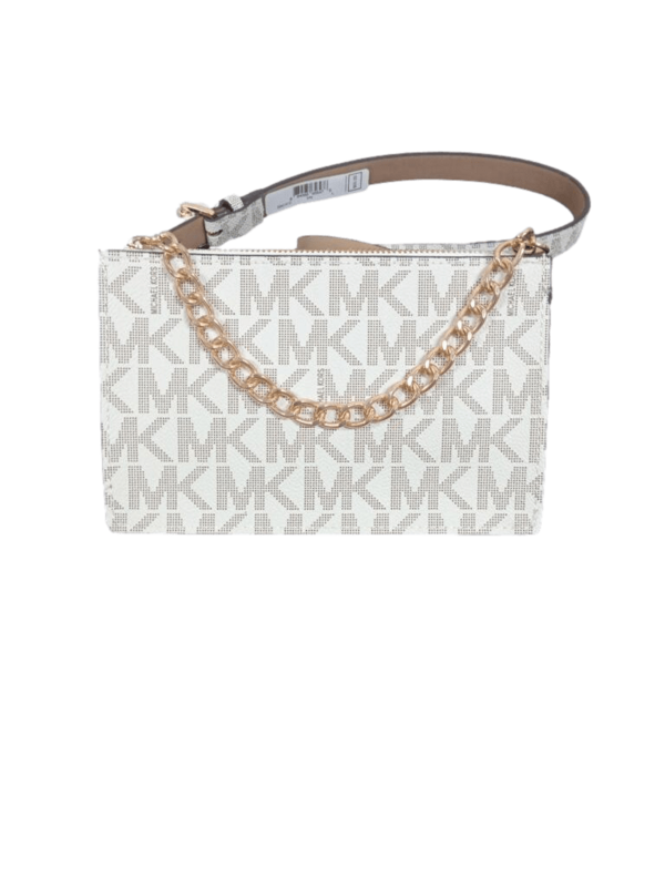 Michael Kors White & Brown Waist Purse