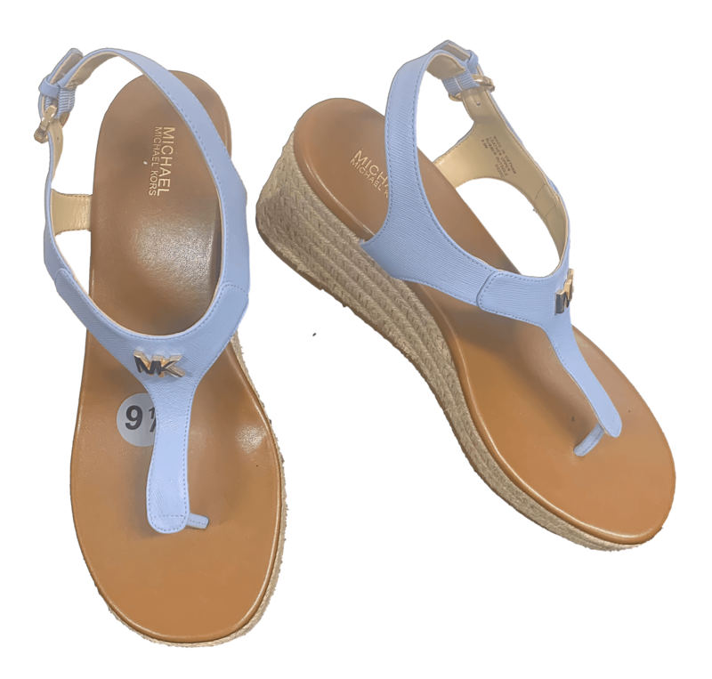 Pewter Blue Michael Kors Wedge Sandals Pewter Blue Michael Kors Wedge Sandals