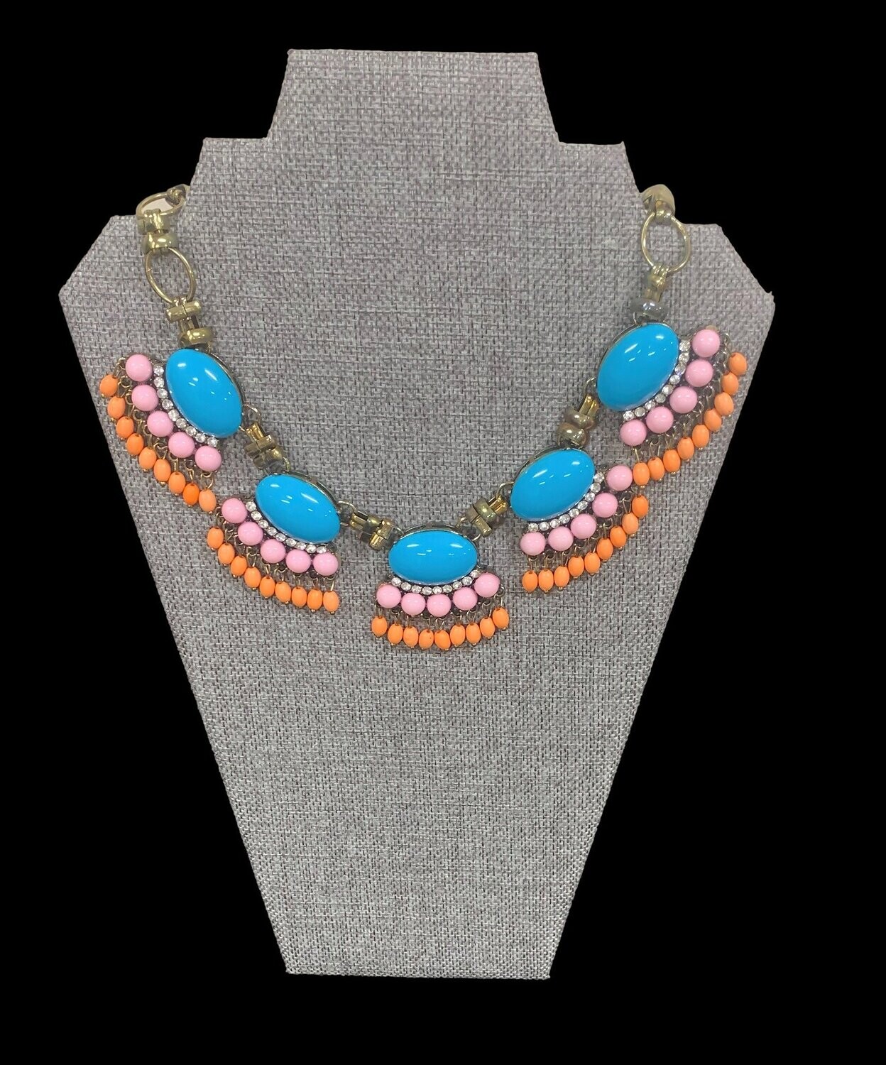 bebe Sky Blue Pink Orange Necklace