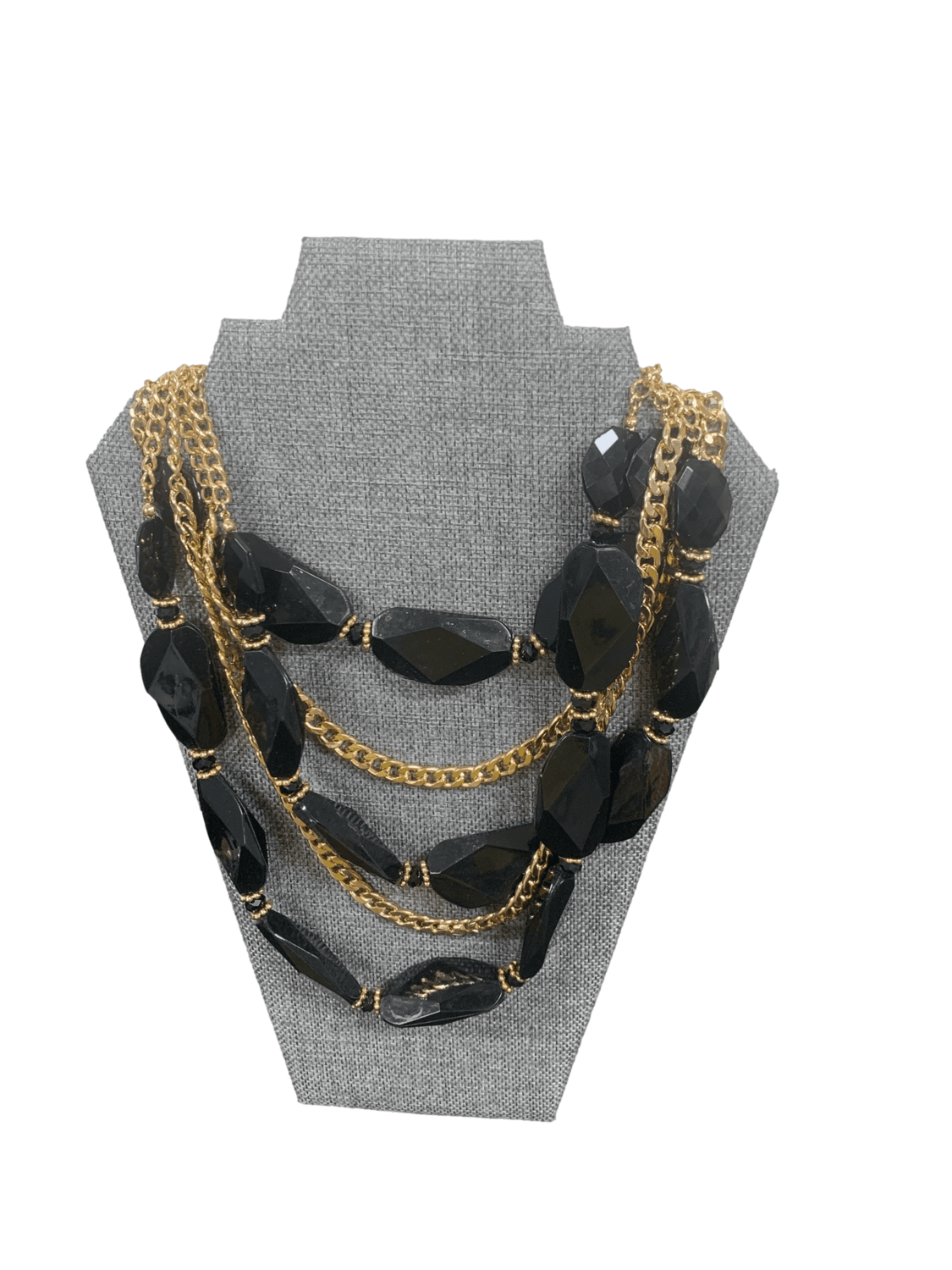 bebe Black Gold Gem Necklace