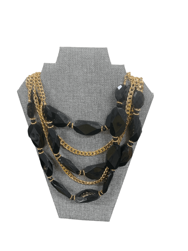 bebe Black Gold Gem Necklace