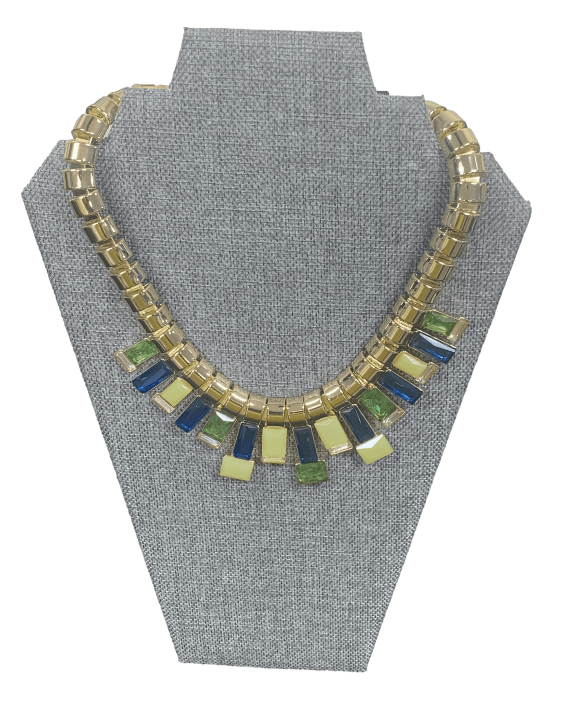 bebe Blue Green Cream Gem Necklace