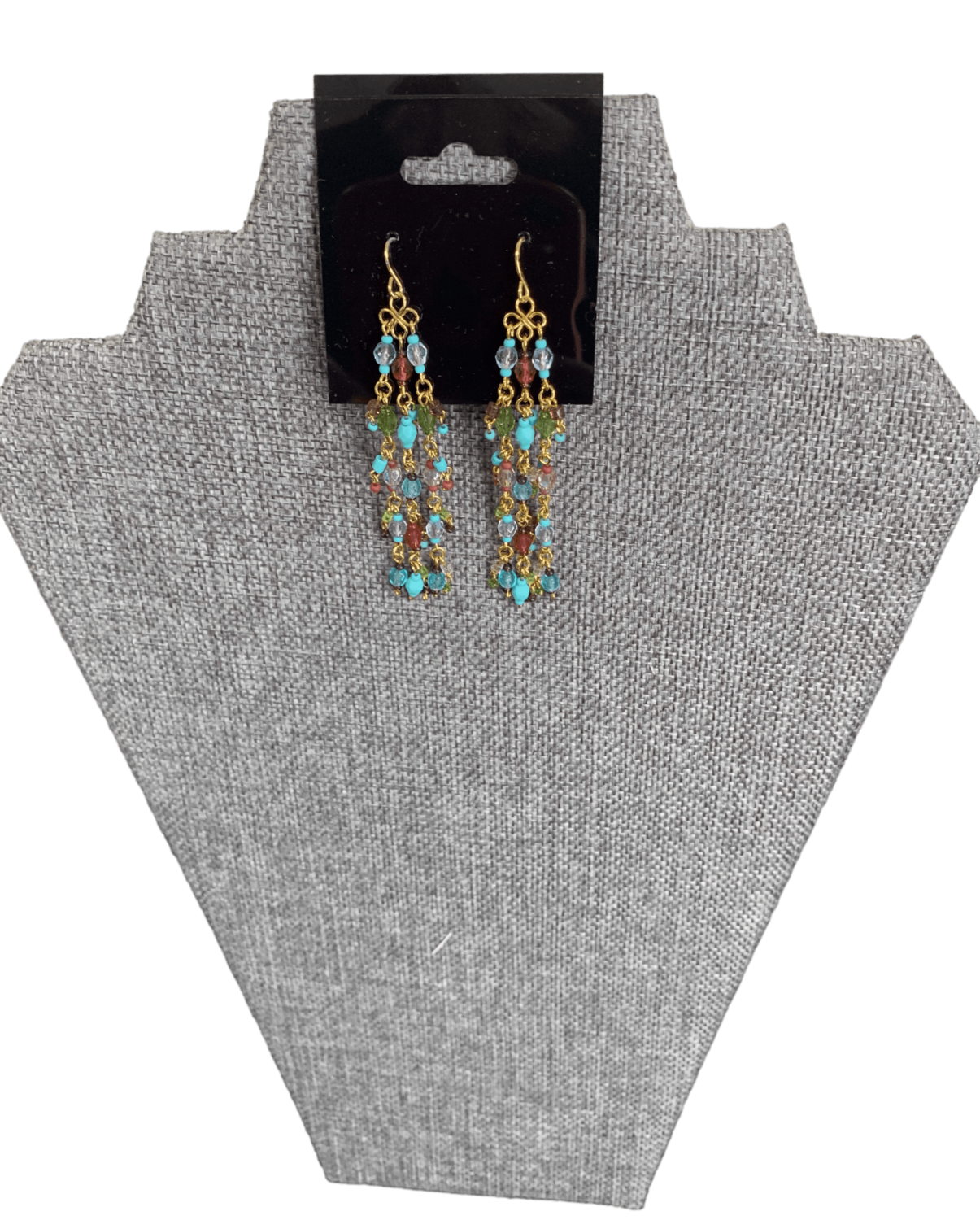Gold Teal Earrings