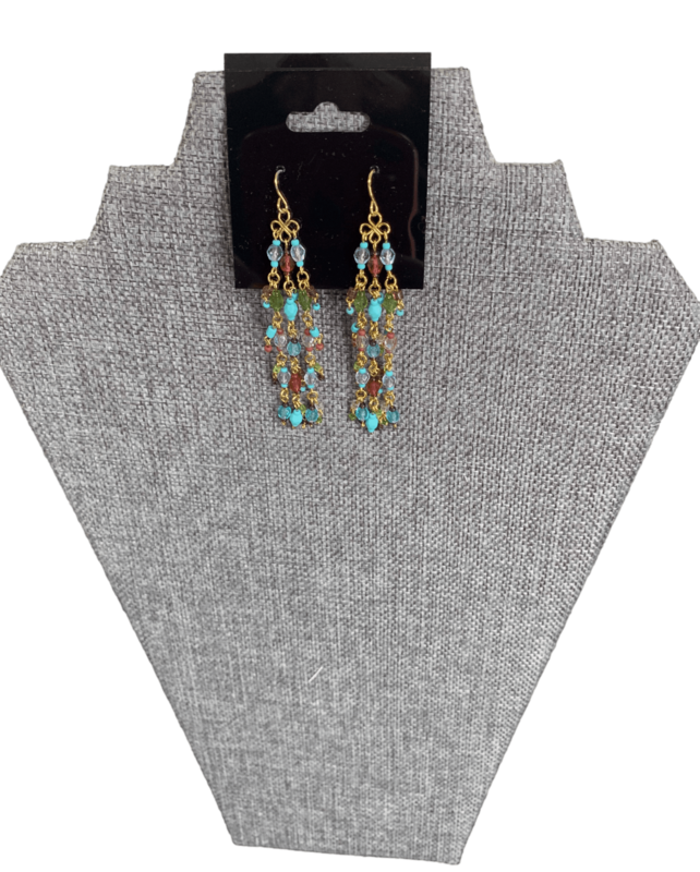 Gold Teal Earrings