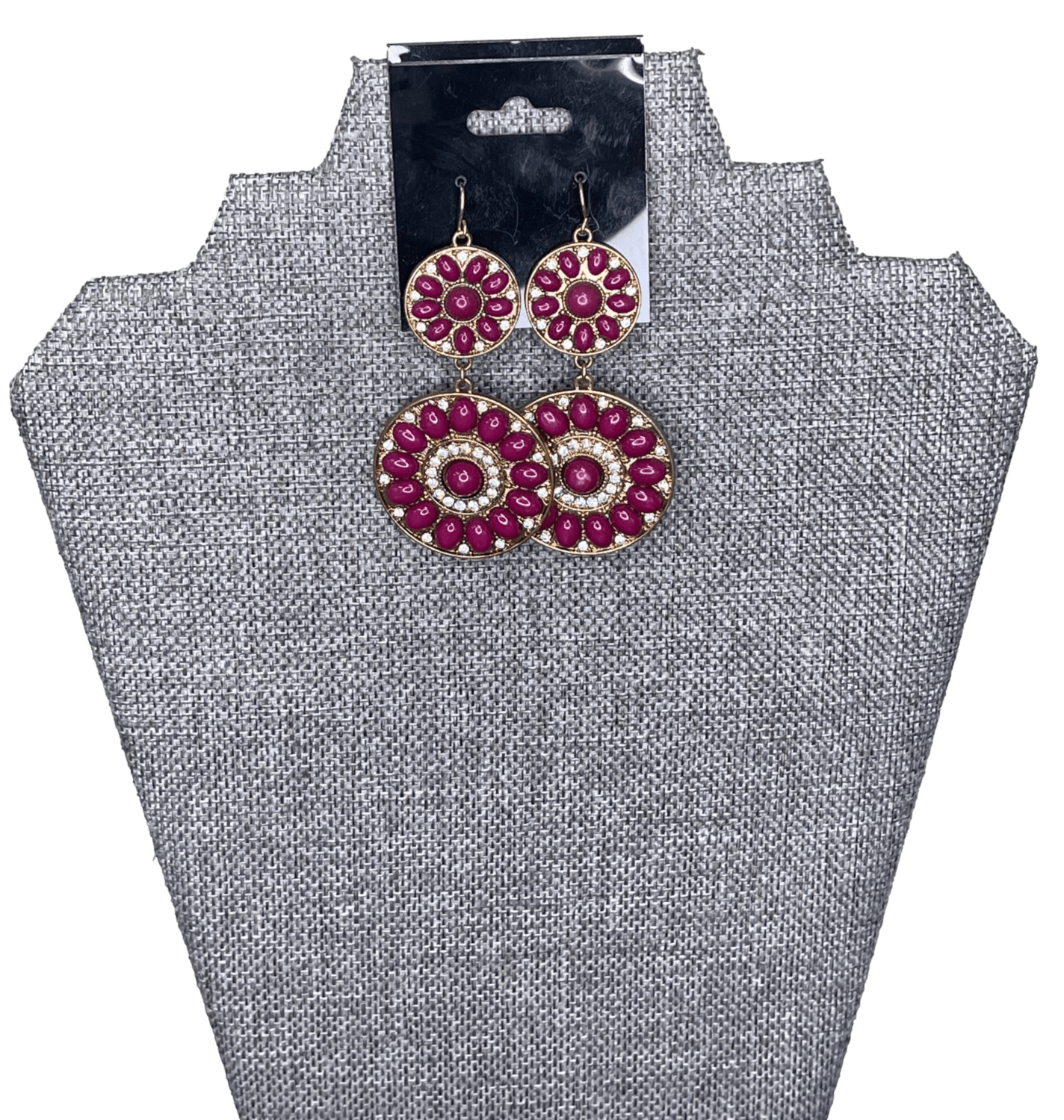 bebe Burgundy Gem Earrings
