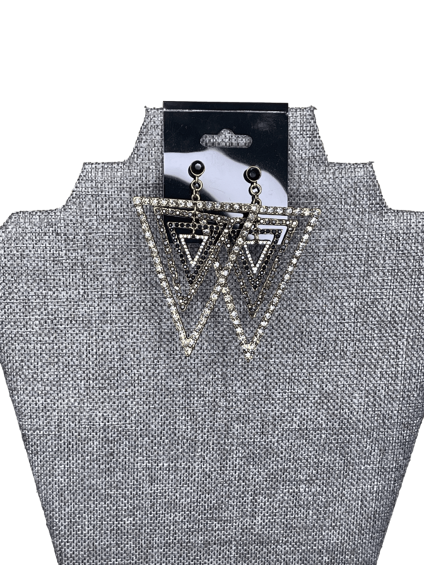 bebe Black Gem & Crystal Earrings bebe Black Gem & Crystal Earrings