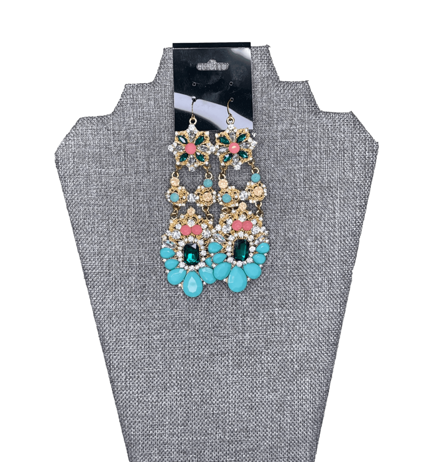 bebe Aqua Gold Pink Earrings