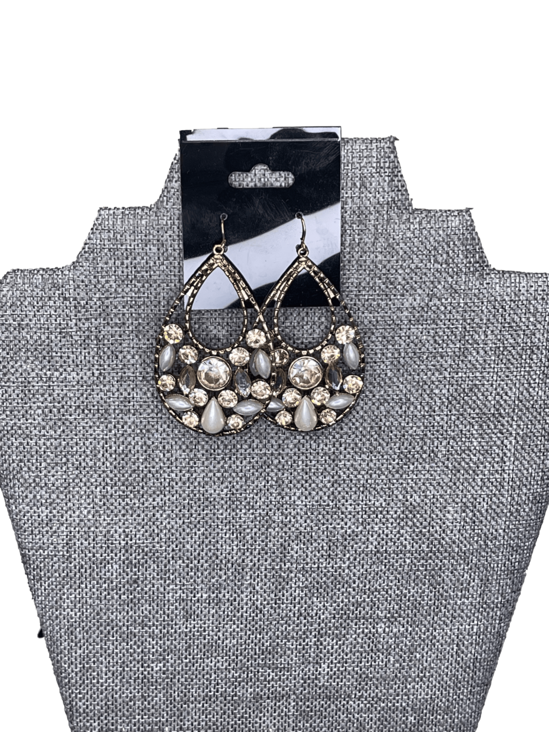 bebe Pink White Gem Earrings