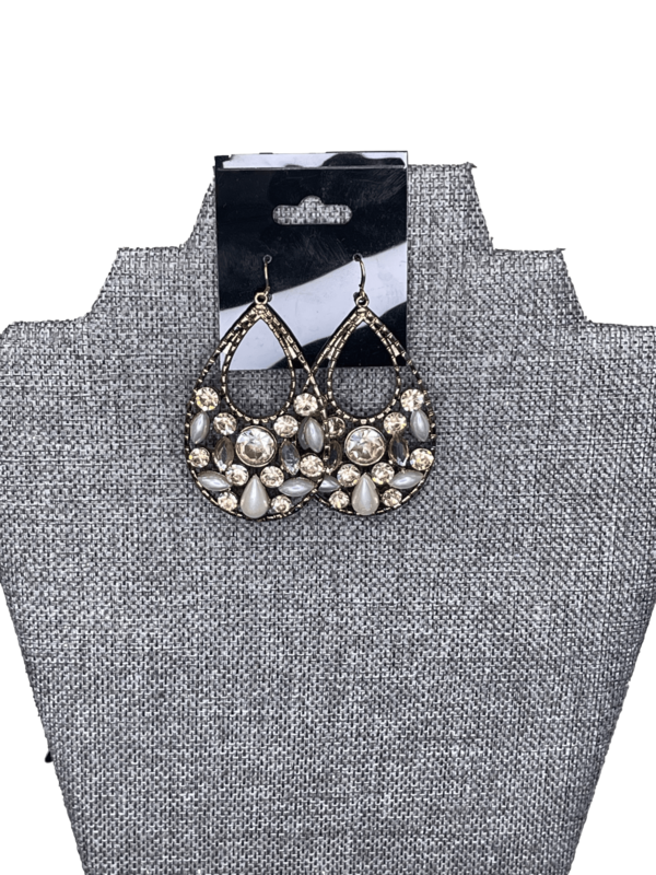bebe Pink White Gem Earrings