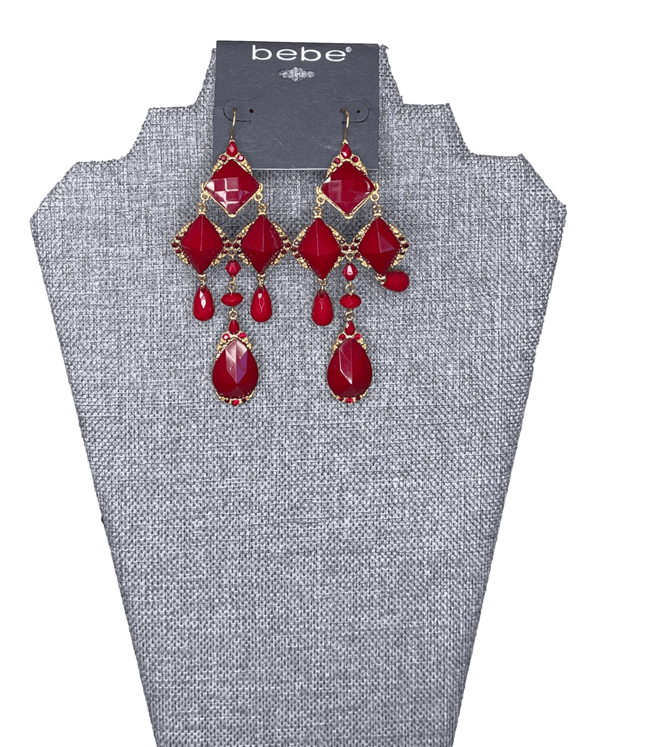 bebe Maroon Gem Earrings