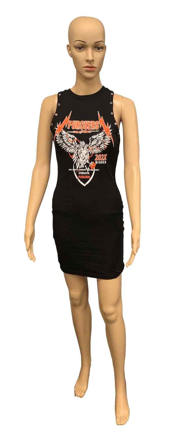 Black Cotton Short Dress