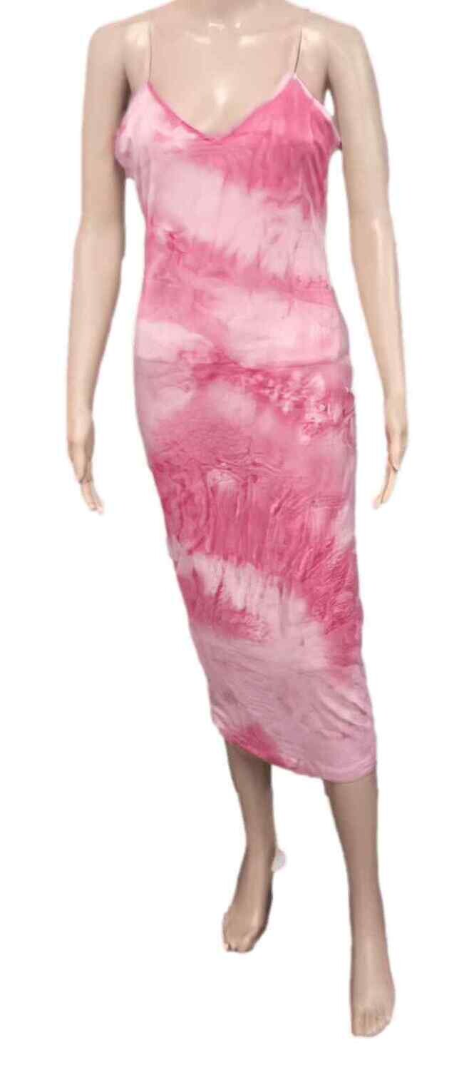 Pink Cotton Mid Dress