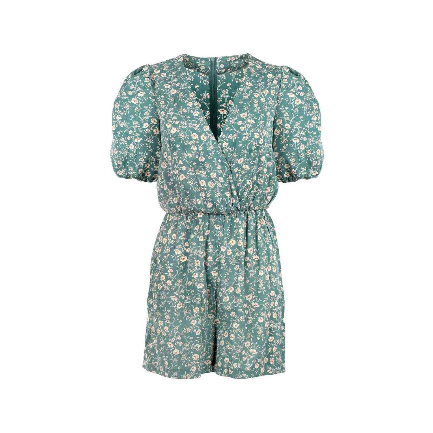 Green Flower Romper
