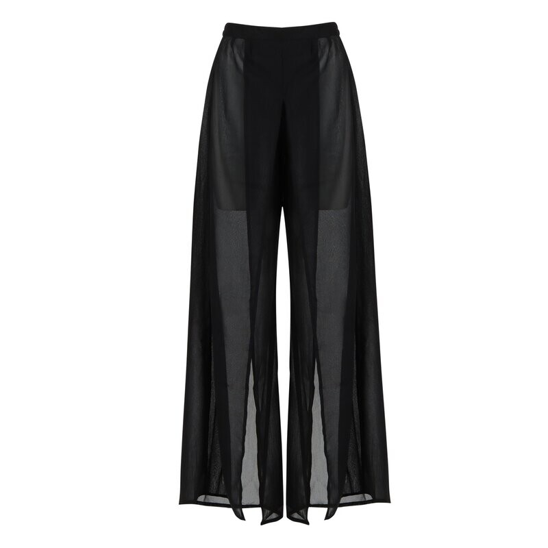 Black Sheer Cover-Up Pants