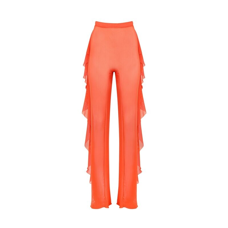 Orange Sheer Cover-Up Pants