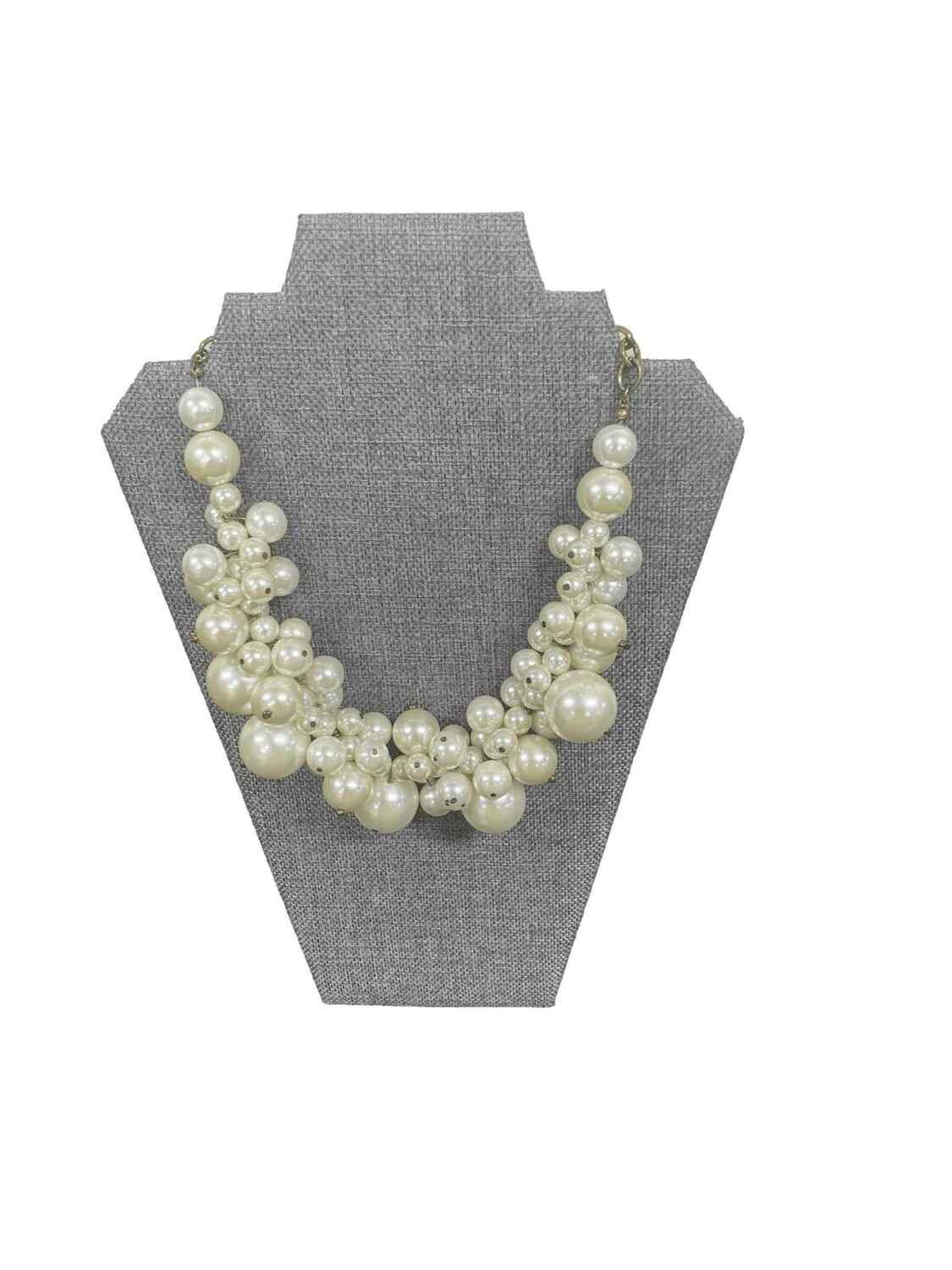 bebe White Double Pearl Necklace