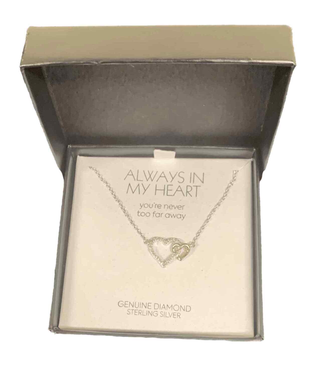 Double Heart Sterling Silver Necklace