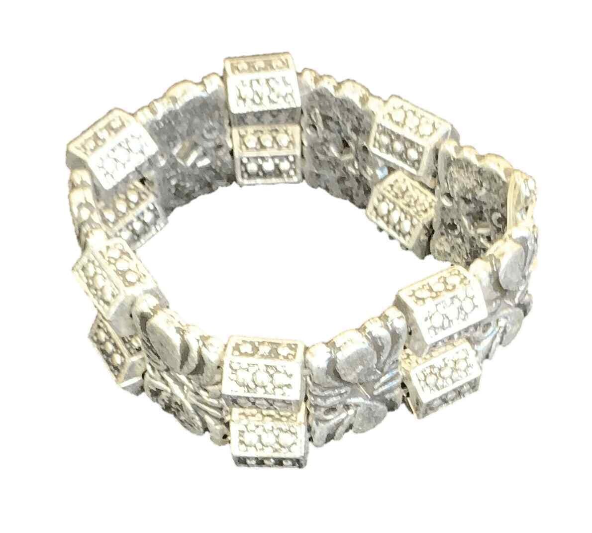 Silver Textured Bracelet