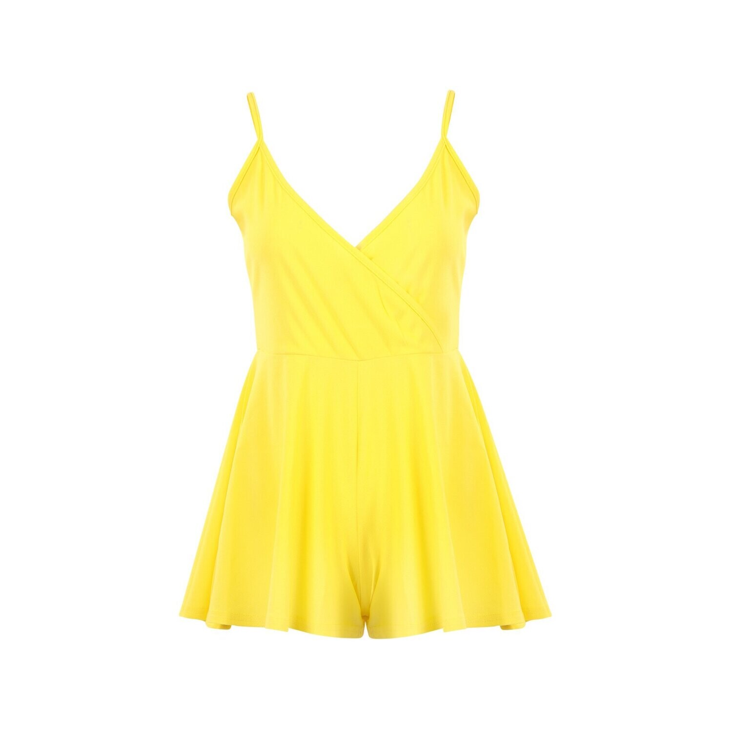 Yellow Spaghetti Strap Romper