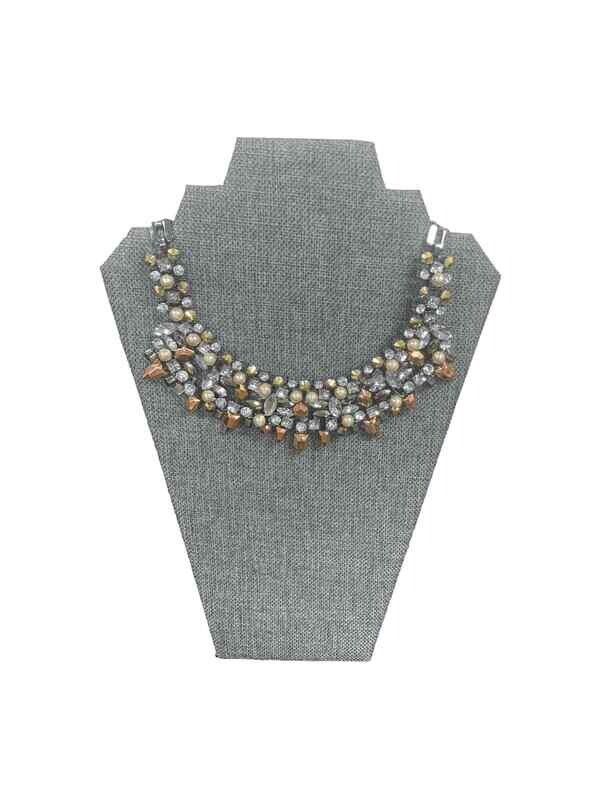 bebe Bronze Gold Gem Necklace