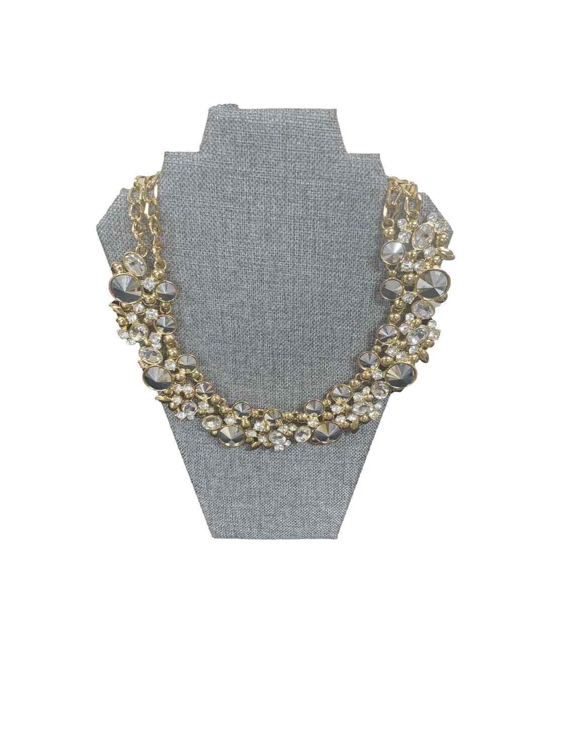 bebe Silver Gold Circles Necklace