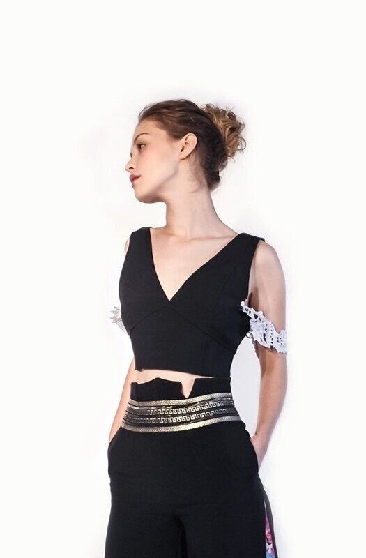 Woven Black Vest