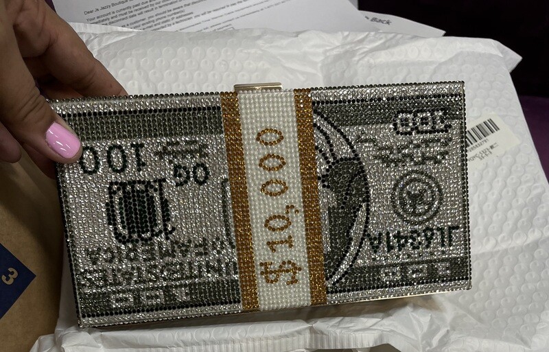 Green glitter money purse