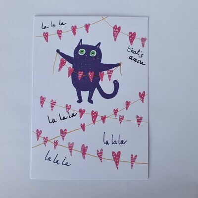 Biglietto gatto-amore
