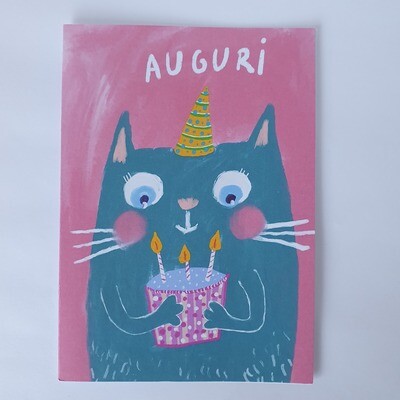 Biglietto gatto-auguri