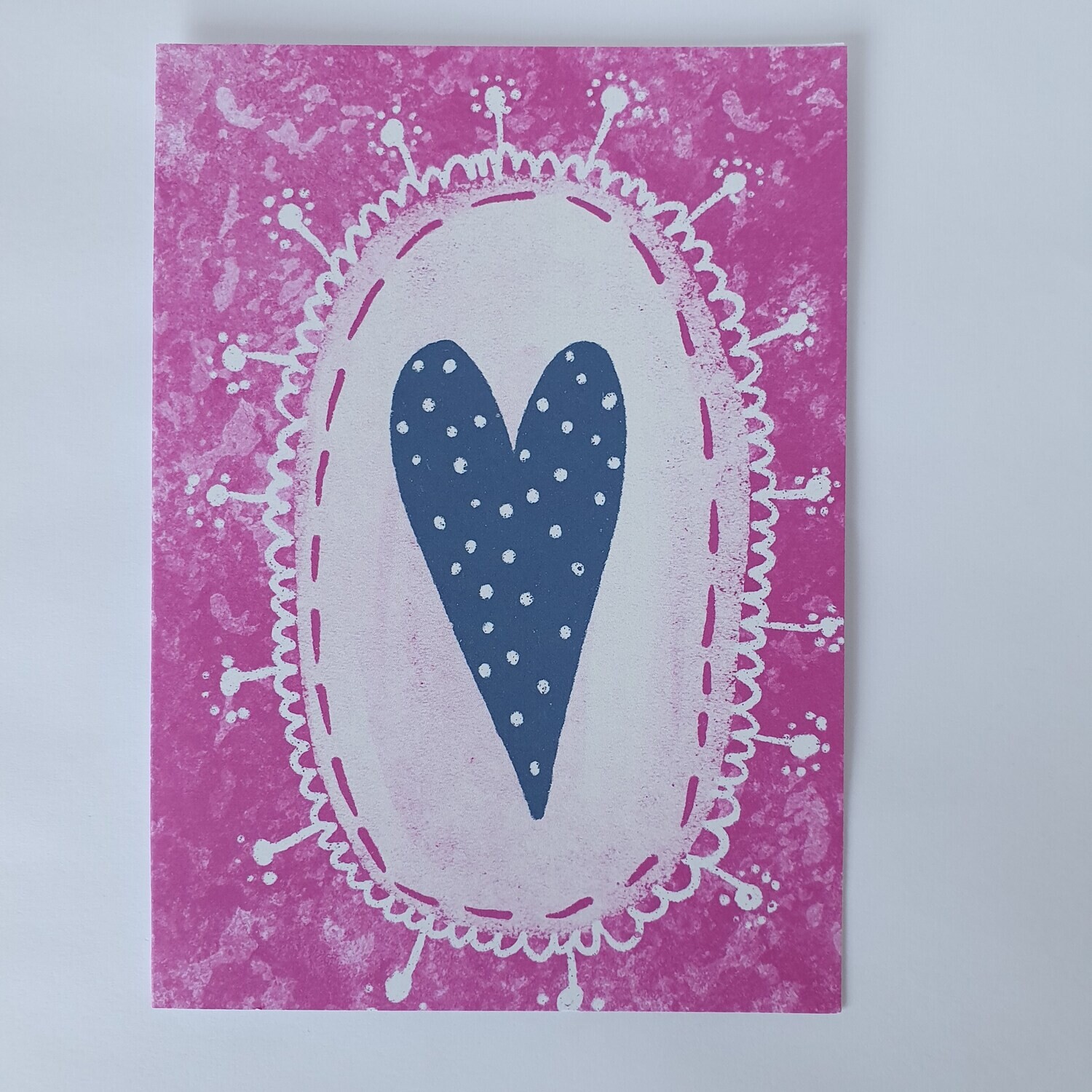 Biglietto cuore-blu