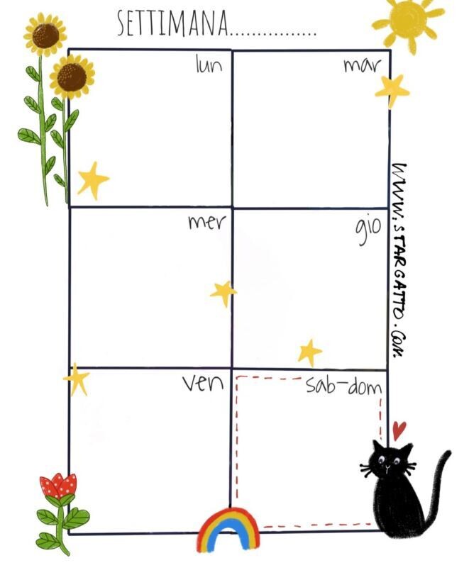 Planner settimanale girasoli