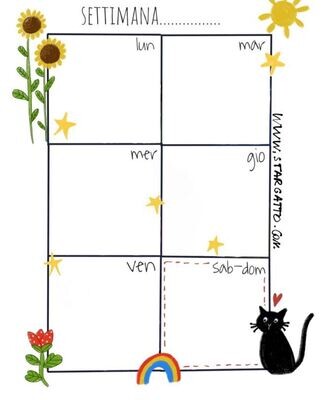 Planner settimanale girasoli